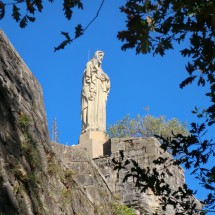 Jesus on 125 meters high Urgull watching Donostia / San Sebastián